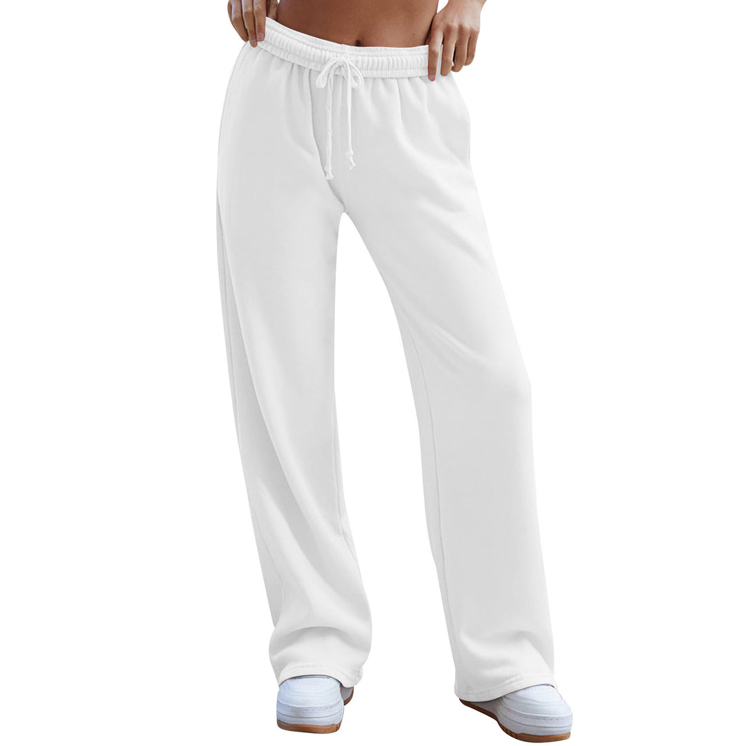 Damen weite Komfort-Loungehose mit hochgeschnittener Taille, elastischem Bund und Kordelzug – Avélisse