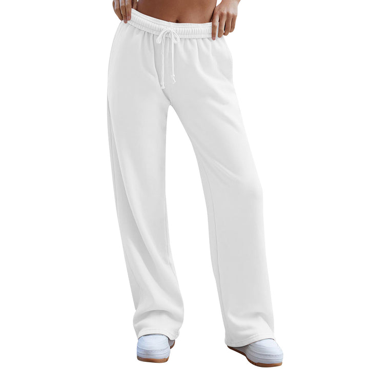 Damen weite Komfort-Loungehose mit hochgeschnittener Taille, elastischem Bund und Kordelzug – Avélisse