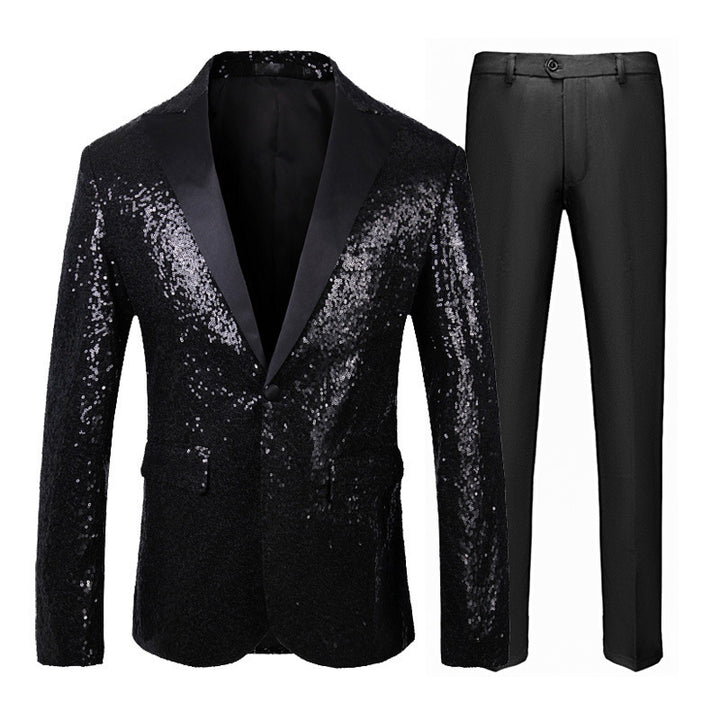 Herren Glitzerndes Smokingset mit elegantem Schnitt Echoarchiv
