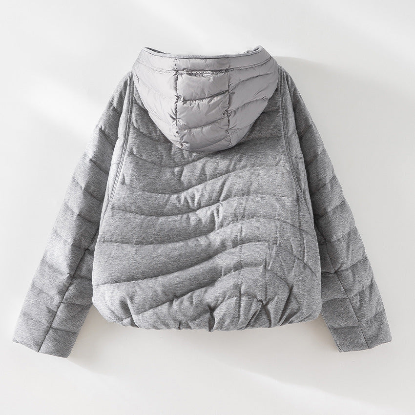 Damen gesteppte Kapuzen-Winterjacke mit tailliertem Gummizug Echoarchiv