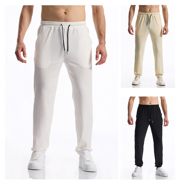 Herren Bequeme Freizeithose mit elastischem Bund und strukturiertem Design Echoarchiv