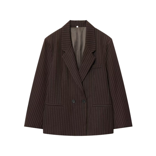 Damen Doppelreihiger Nadelstreifen-Blazer in Oversize-Passform Echoarchiv
