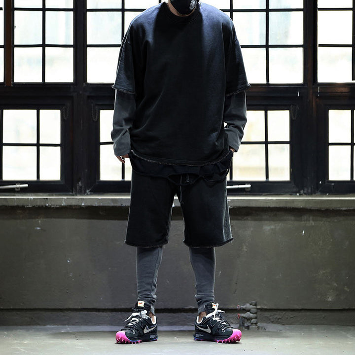Herren lässiges Premium Freizeit-Set mit Oversized T-Shirt und lockeren Shorts Echoarchiv