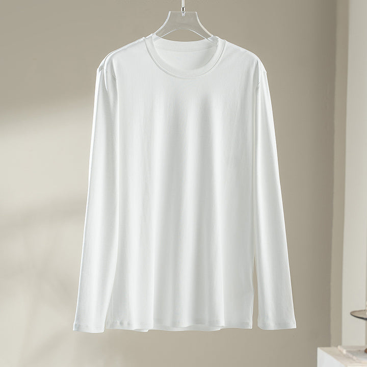 Damen Langärmeliges Rundhals-Longsleeve aus Modal-Mix mit fließender Silhouette Echoarchiv