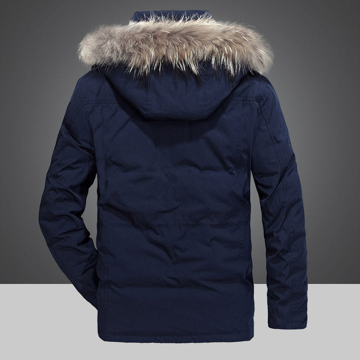 Herren Winterparka mit abnehmbarer Kapuze und Kunstfellbesatz wasserabweisend multifunktionale Taschen Echo Archiv