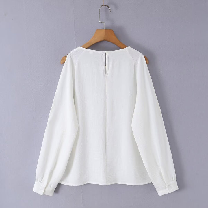 Damen Leichte Oversize-Bluse mit Cut-Out-Ärmeln und Rundhalsausschnitt Echo Archiv