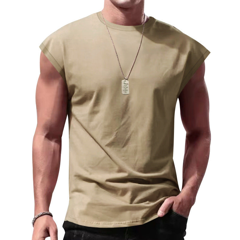 Herren nan lockeres ärmelloses Muskelshirt aus Baumwolljersey mit überschnittener Schulterpartie Echo Archiv