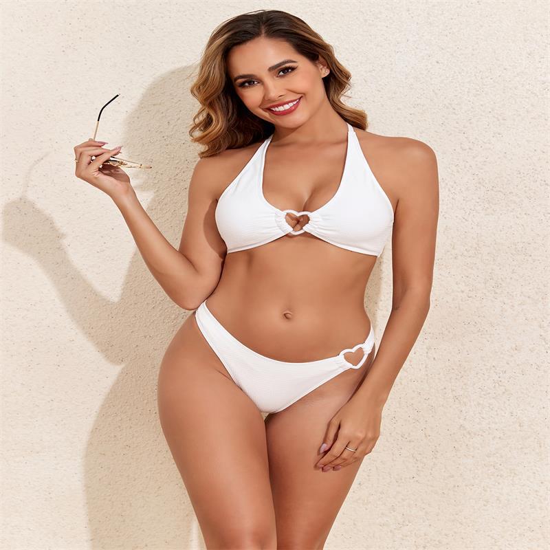 Damen Triangel-Bikini mit dekorativem Herzdetail und schicker Rippstruktur Echo Archiv