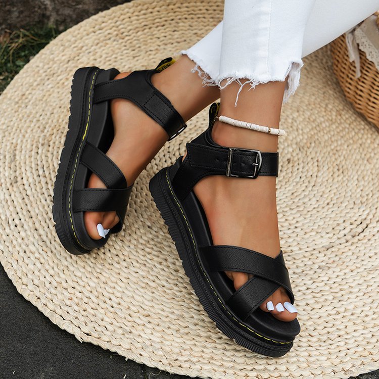 Damen modische Cross-Sandalen mit verstellbarem Fersenriemen und rutschfester Sohle Echoarchiv