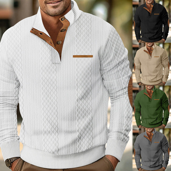 Herren Grobstrickpullover mit eleganter Knopfleiste Echoarchiv