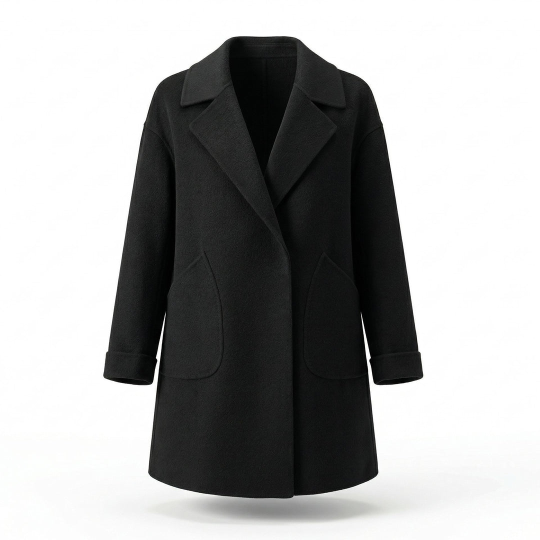 Damen Eleganter Wollmantel mit weit geschnittenem Design Echo Archiv