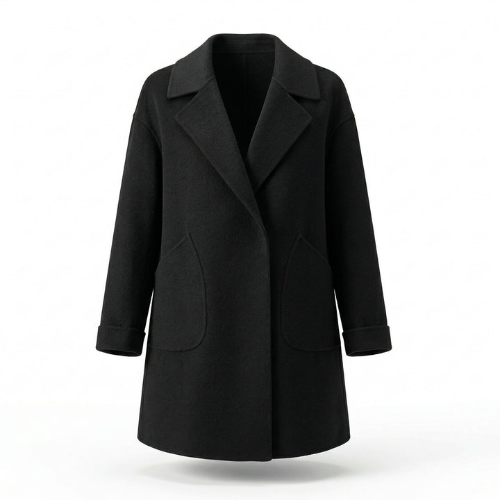 Damen Eleganter Wollmantel mit weit geschnittenem Design Echo Archiv