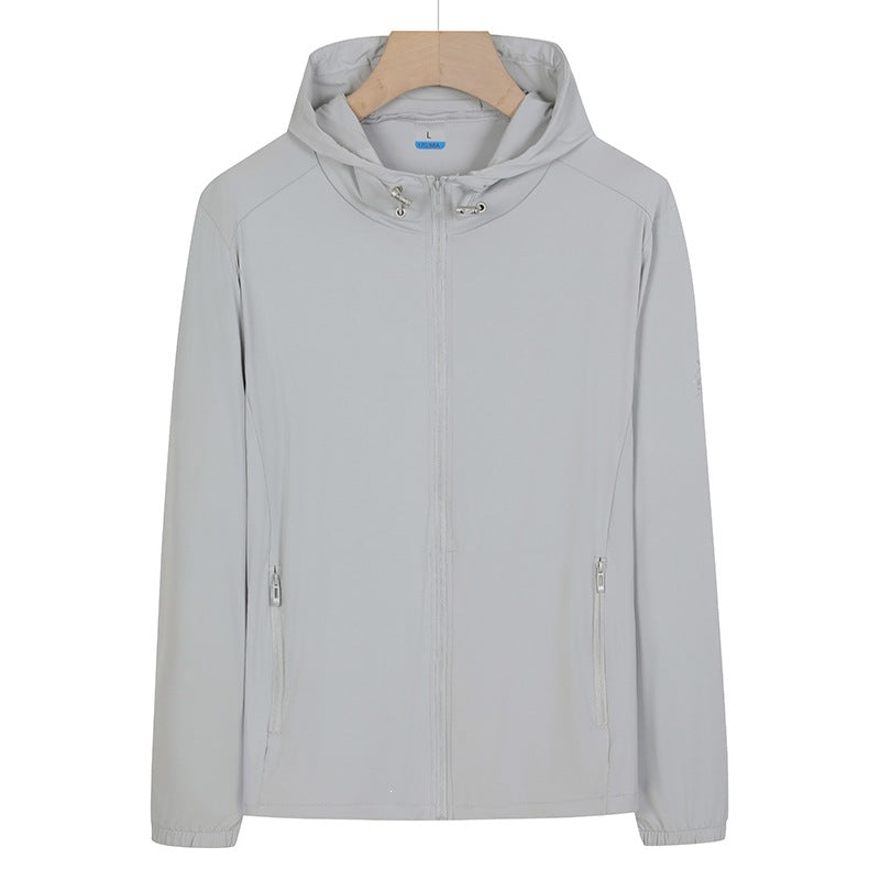 Unisex Leichte wind- und wasserabweisende Kapuzen‑Übergangsjacke mit durchgehendem Reißverschluss, Reißverschlusstaschen & elastischen Bündchen Echoarchiv