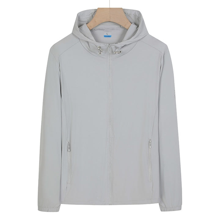 Unisex Leichte wind- und wasserabweisende Kapuzen‑Übergangsjacke mit durchgehendem Reißverschluss, Reißverschlusstaschen & elastischen Bündchen Echoarchiv
