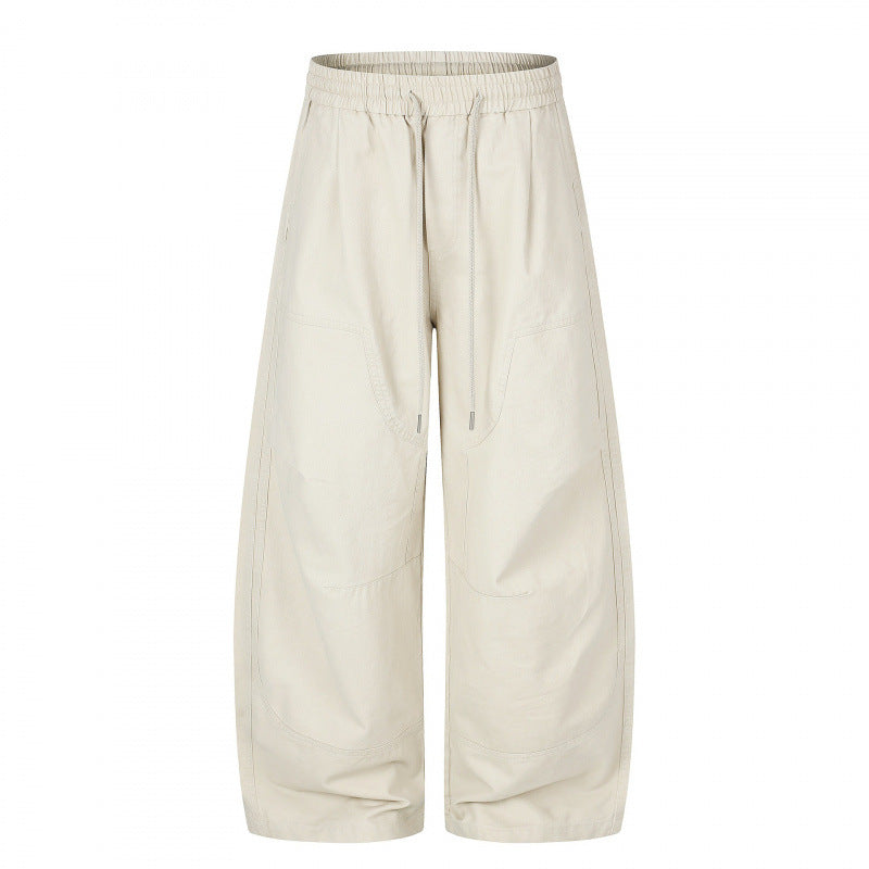 Damen Weite Cropped-Cargo-Hose mit Gummibund, Tunnelzug und aufgesetzten Taschen Echo Archiv