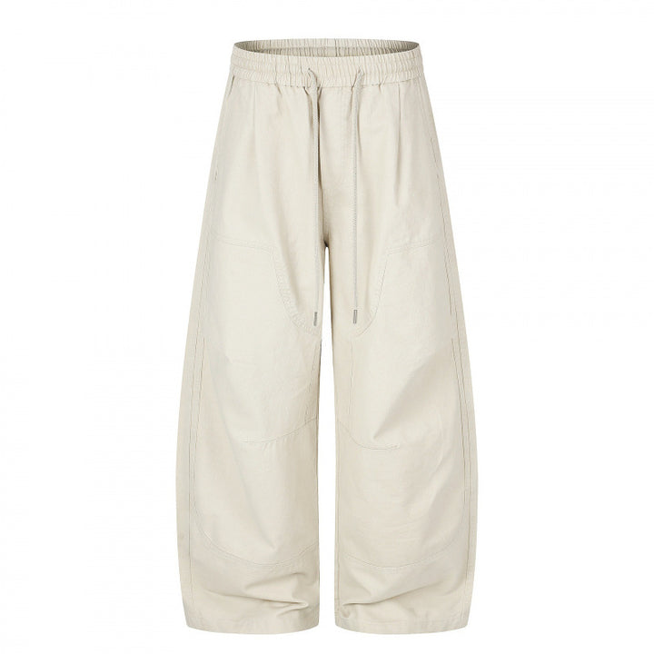 Damen Weite Cropped-Cargo-Hose mit Gummibund, Tunnelzug und aufgesetzten Taschen Echo Archiv