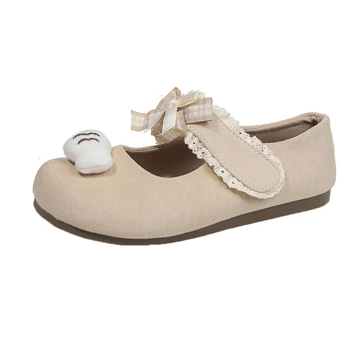 Damen Verspielte Mary-Jane-Ballerinas mit Plüsch‑Applikation und Klettverschluss – Avérine