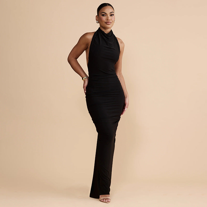 Damen trägerloses Maxikleid mit elegantem Drapé Echo Archiv