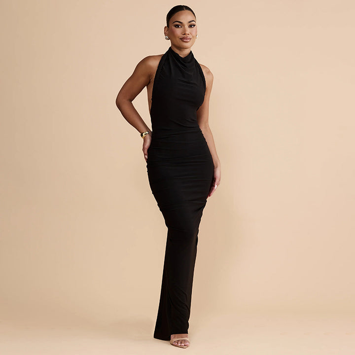 Damen trägerloses Maxikleid mit elegantem Drapé Echo Archiv