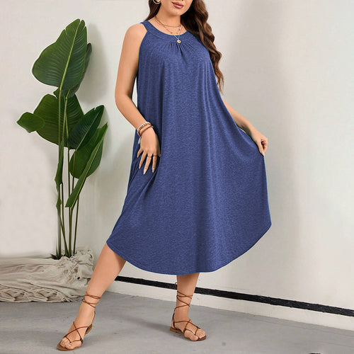 Damen lässiges A-Linien-Kleid mit großzügigem Schnitt und atmungsaktivem Material Echo Archiv