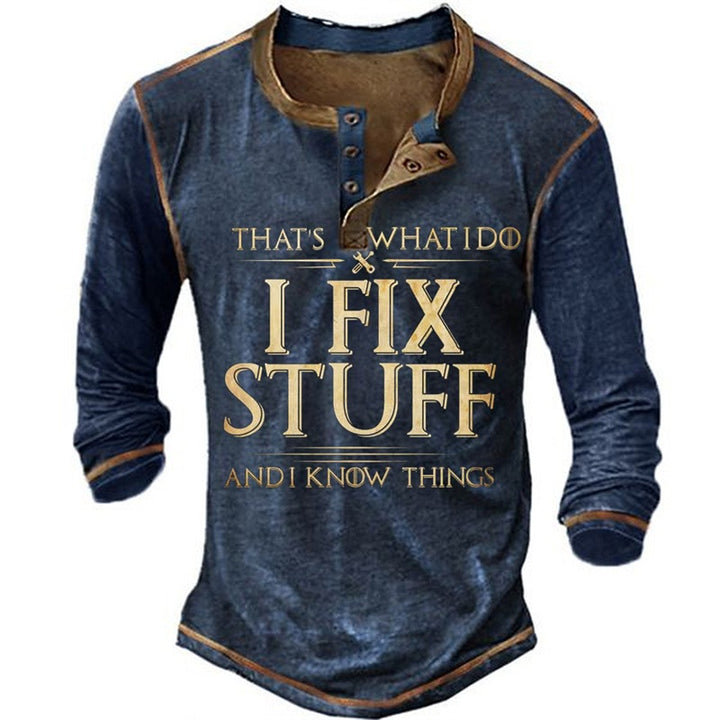 Herren lässiges Langarmshirt mit motivierendem Druck Echoarchiv