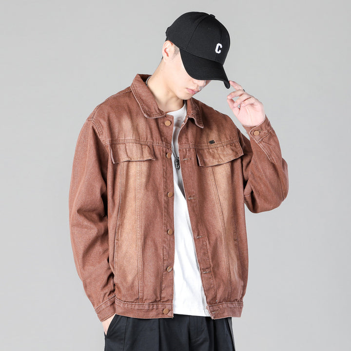 Herren modische Denimjacke mit funktionalen Taschen und lässigem Schnitt Echoarchiv