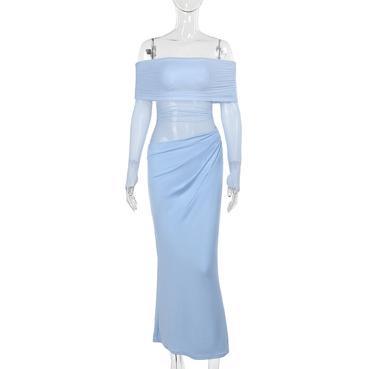 Damen Off-Shoulder Wickelkleid mit Rüschendetails Echo Archiv