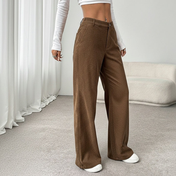 Damen Bequeme Weite Hochtaillierte Hose Echo Archiv
