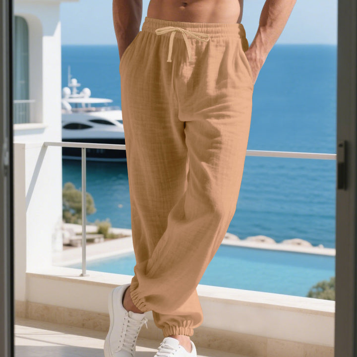 Herren lässige Sommer Freizeithose mit elastischem Bund und seitlichen Taschen Echoarchiv