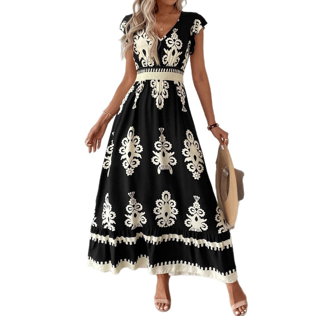 Damen Elegantes Maxikleid mit faszinierendem Musterdruck Echo Archiv