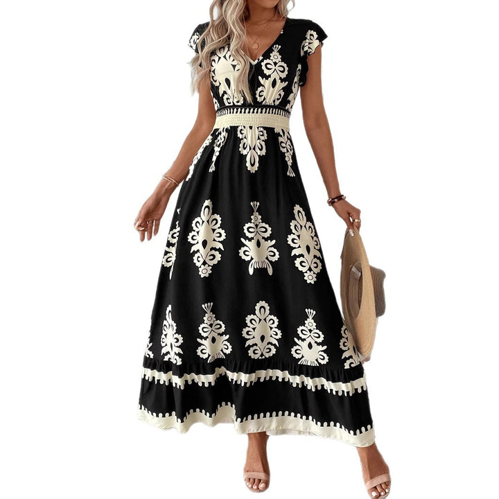 Damen Elegantes Maxikleid mit faszinierendem Musterdruck Echo Archiv