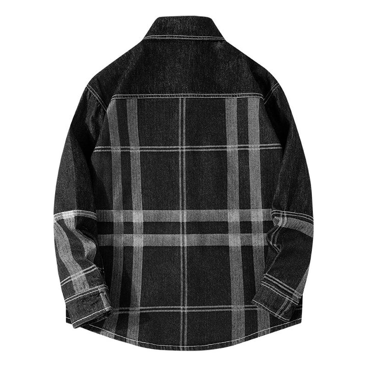 Herren Gemusterte Hemdjacke im Denim-Stil Echo Archiv