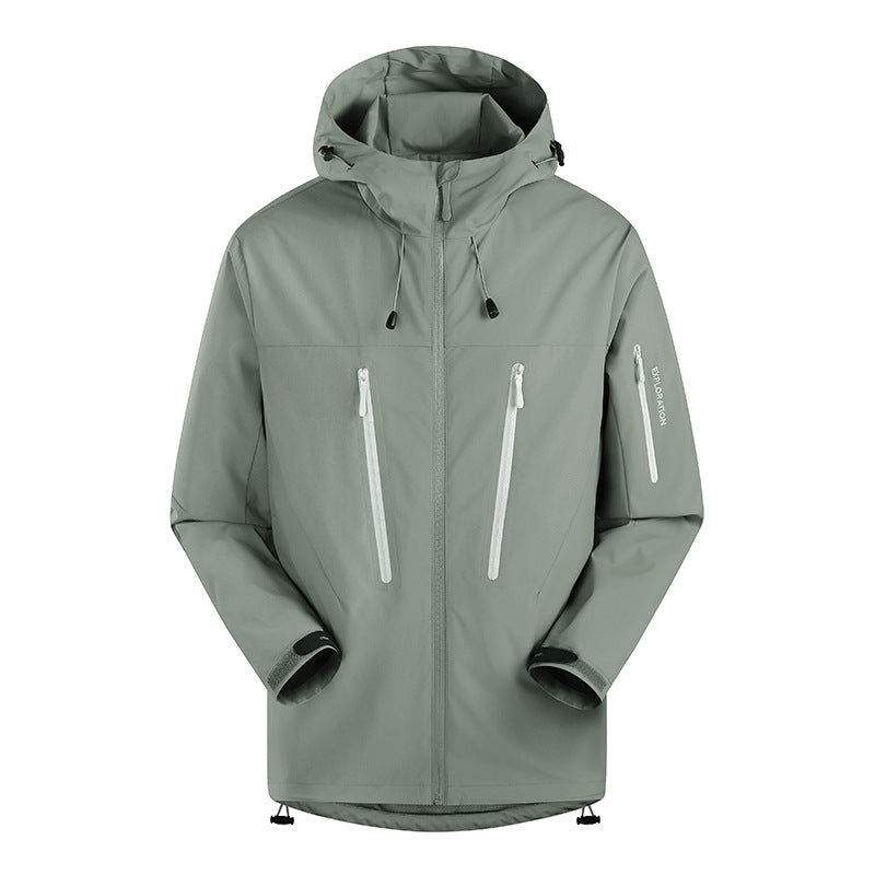 Herren Dreilagige atmungsaktive Hardshell-Outdoorjacke mit Kapuze und verschweißten Nähten Echo Archiv