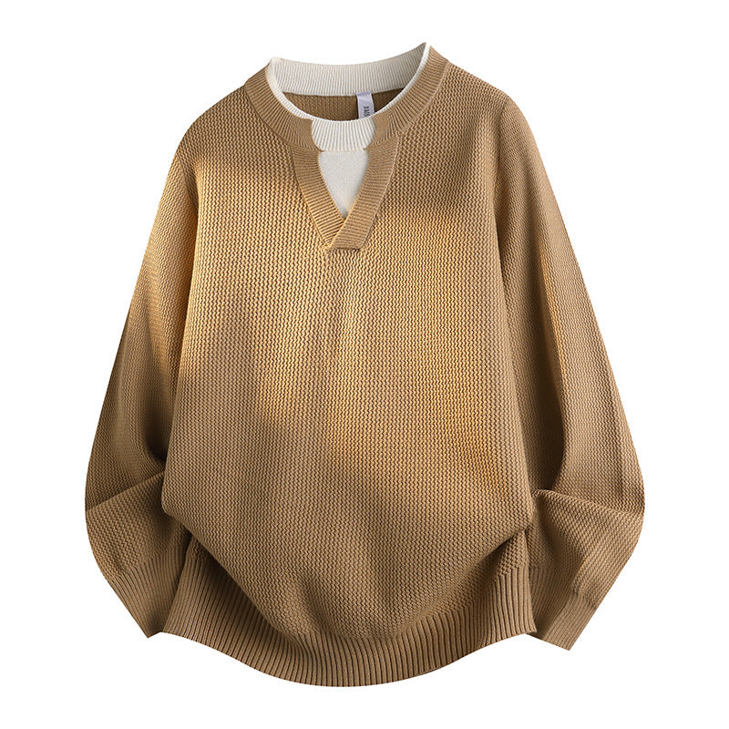 Damen Stylischer Grobstrickpullover mit V-Ausschnitt – Mavelle