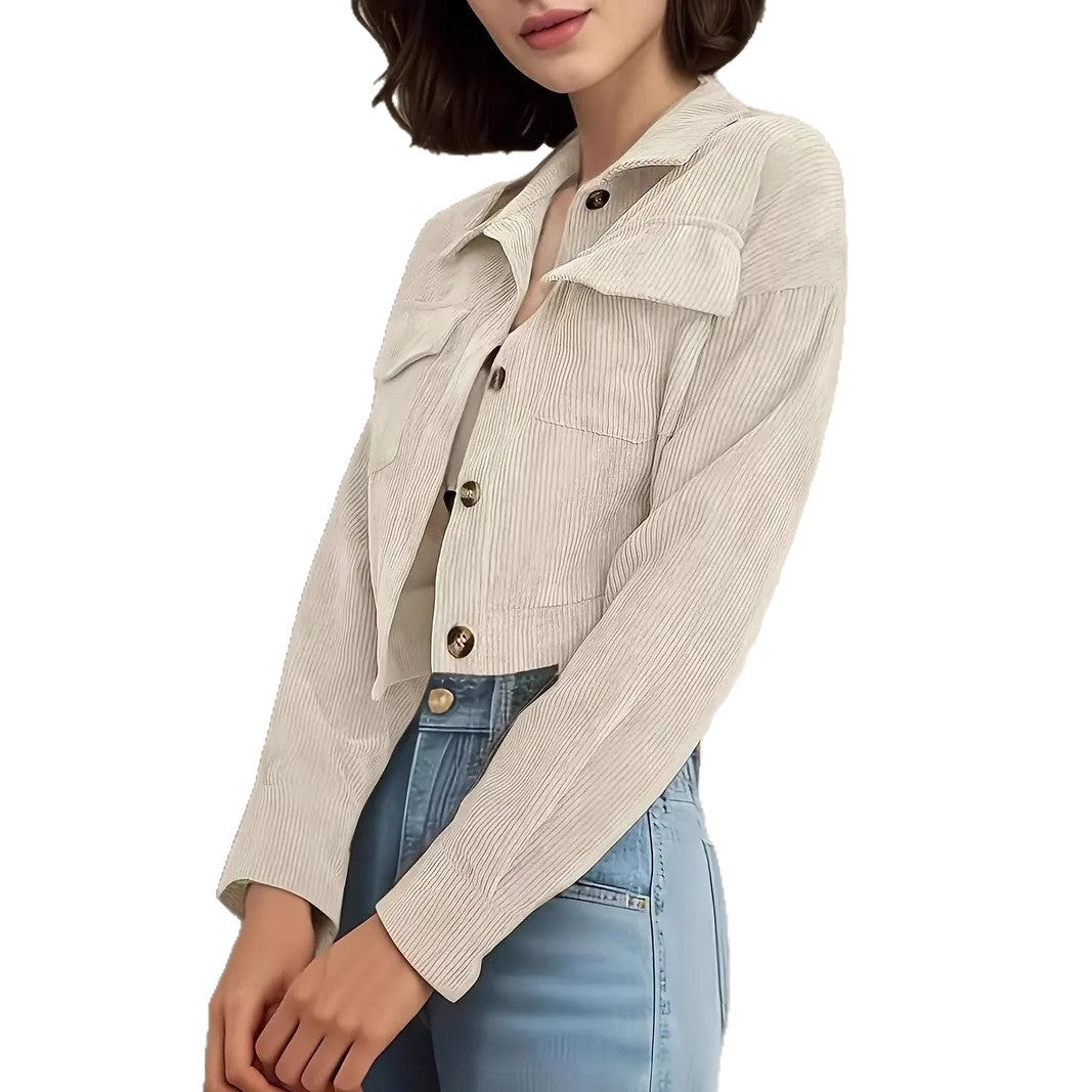 Damen Kurzarm-Cropped-Jeansjacke – Denévia