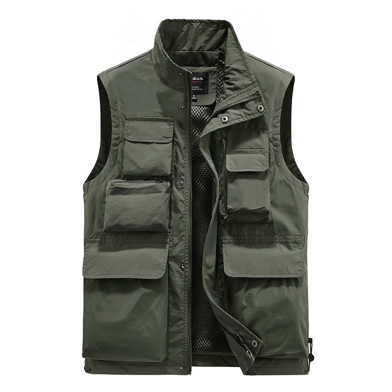 Herren Multifunktionale Utility‑Weste mit Mesh‑Futter und Mehrfach‑Taschen Echoarchiv