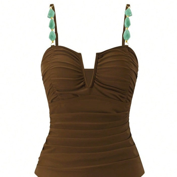 Damen Raffinierter Einteiler Badeanzug mit elegantem Rock Echo Archiv