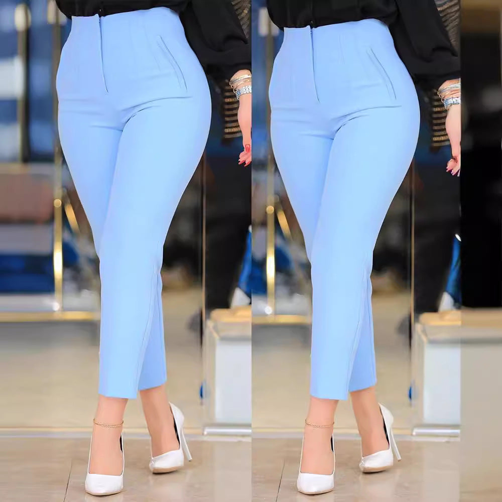 Damen Hochtaillierte Slim-Fit Bügelfalten-Hose mit geradem Bein – Avélisse