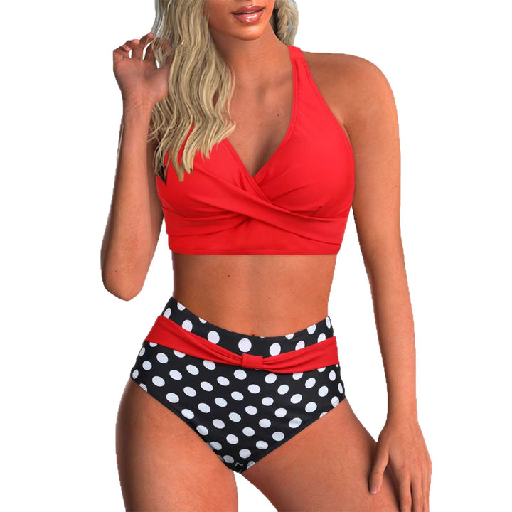 Damen Hochtailliertes Bikini-Set mit modischem Wickeldesign Echo Archiv