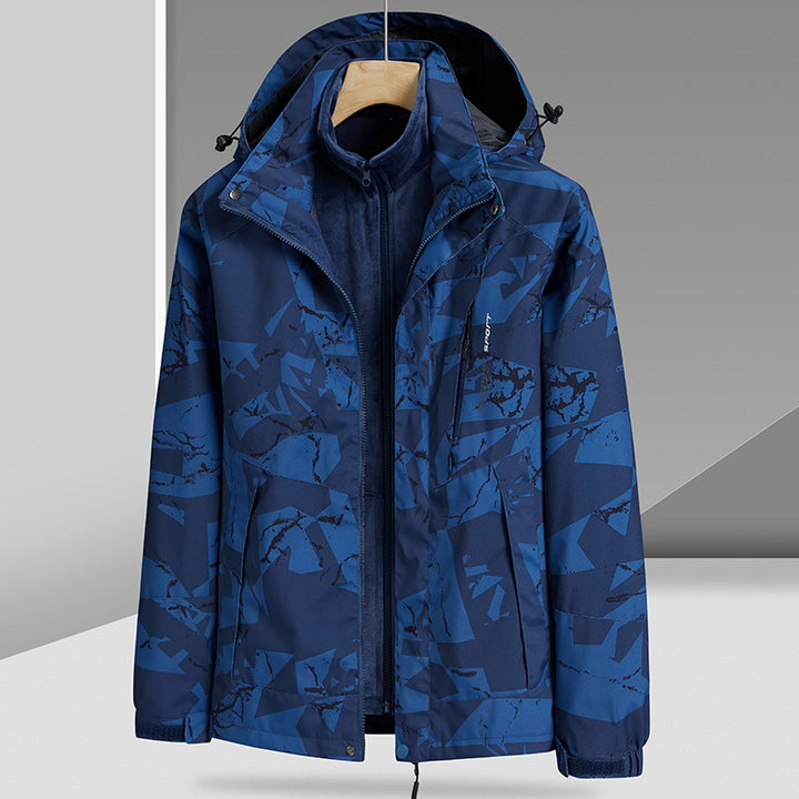 Herren Wasserabweisende Outdoor-Jacke mit integrierter Fleece-Innenjacke Echo Archiv