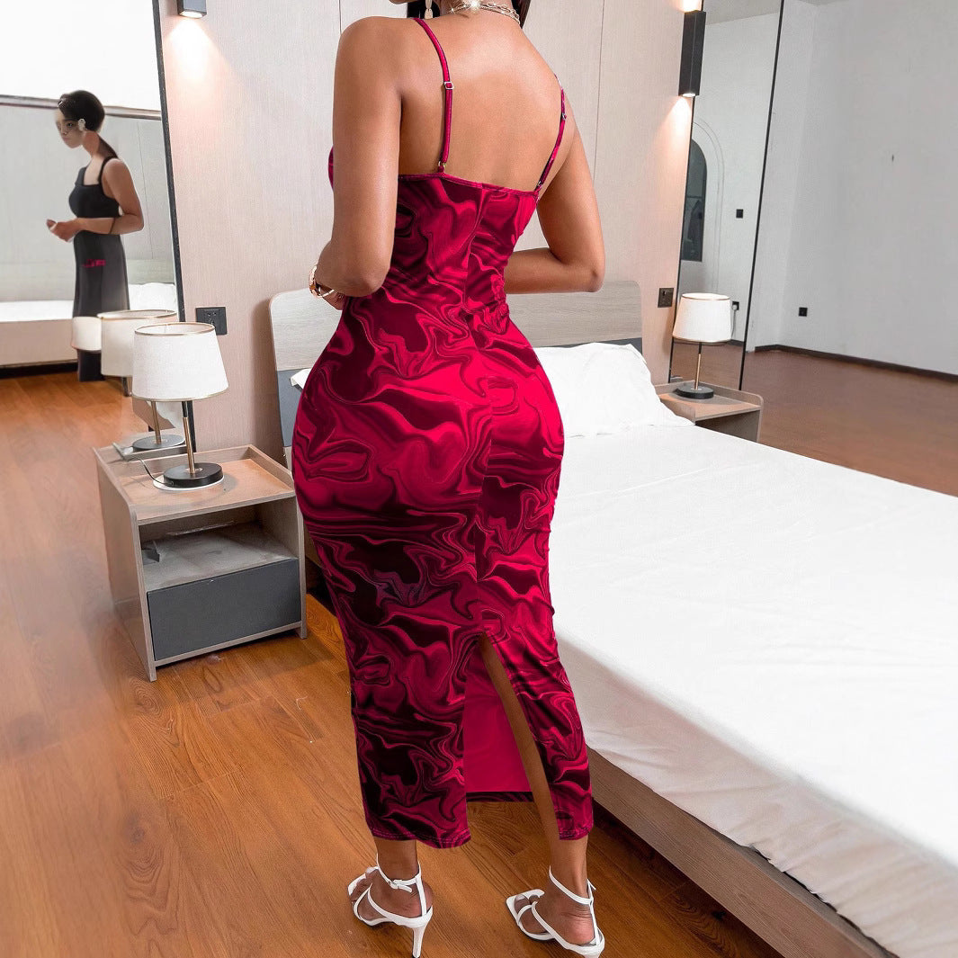Damen Bodycon-Kleid mit elegantem Schleppe-Ausschnitt und dekorativem Muster Echo Archiv