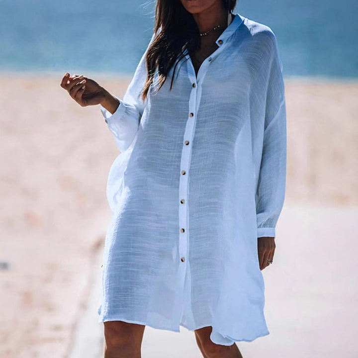 Damen Leichtes und luftiges Hemdkleid mit Knopfdetails Echo Archiv