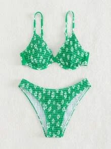 Damen Hochtaillierter Bikini mit gepolstertem Oberteil und verstellbaren Trägern Echo Archiv