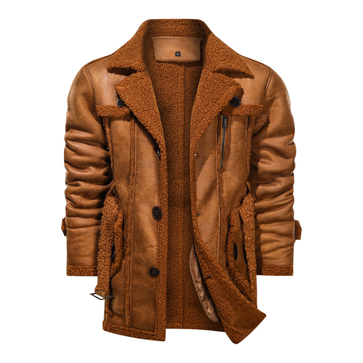 Herren Kuschelige Lederjacke mit Teddyfutter Echoarchiv
