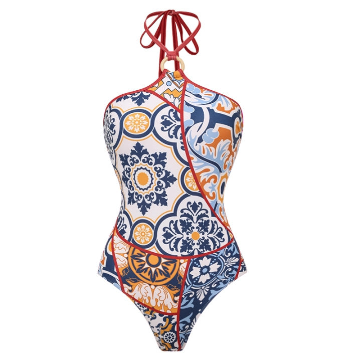 Damen Badeanzug mit eleganter Wickelhose Echo Archiv