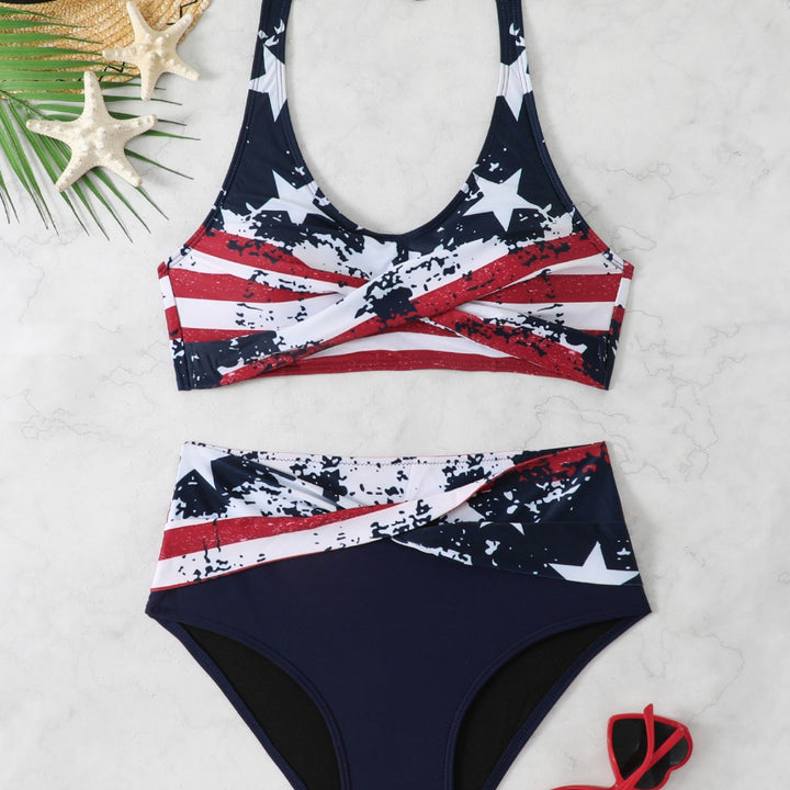 Damen Sportliches Bikini-Set mit hochgeschnittenem Bund Echo Archiv