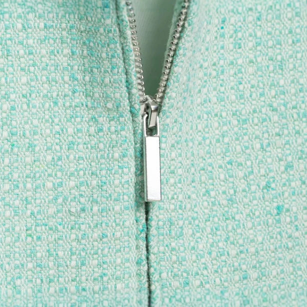 Damen Cropped Bouclé‑Blouson mit verdecktem Reißverschluss und Hemdkragen Echo Archiv