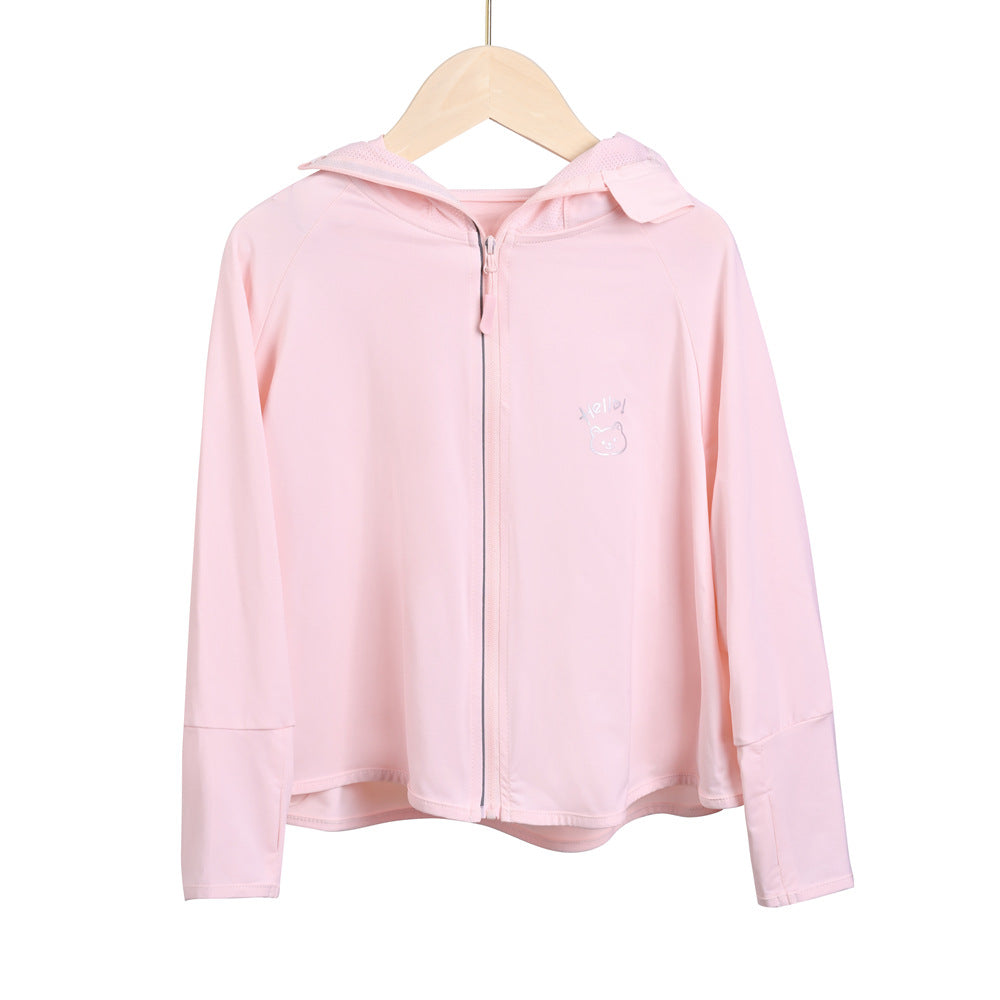 Damen leichte Sportjacke mit Kapuze und dezentem Motiv Echo Archiv
