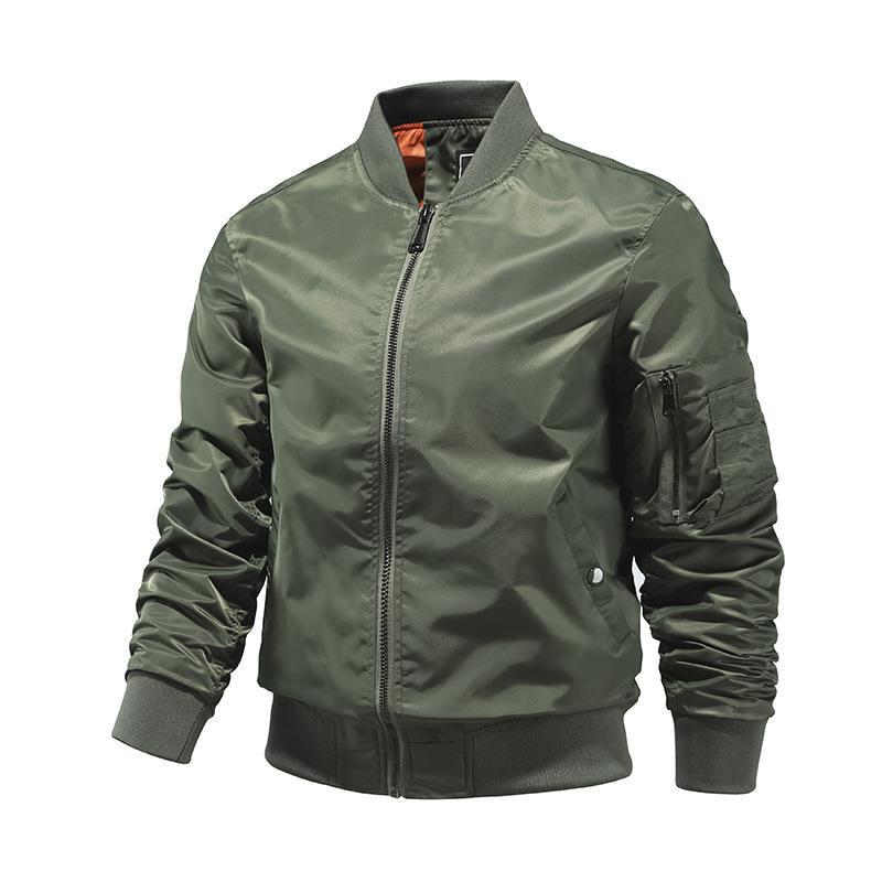Herren Windabweisende Nylon-Bomberjacke mit Reißverschluss-Ärmeltasche und gerippten Bündchen Echo Archiv