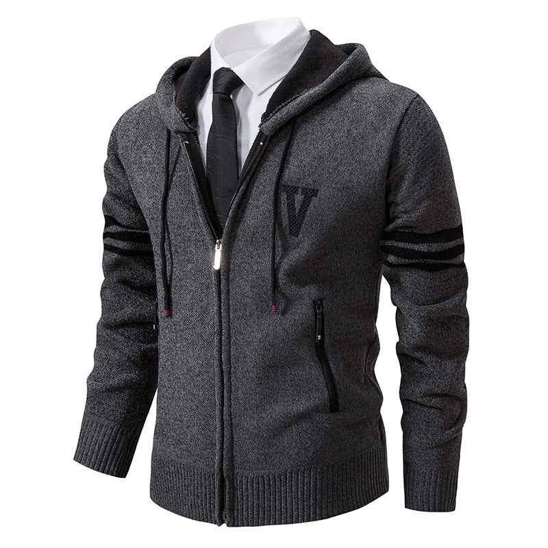 Herren Freizeitjacke mit modernem Stehkragen und kontrastierenden Streifen Echoarchiv